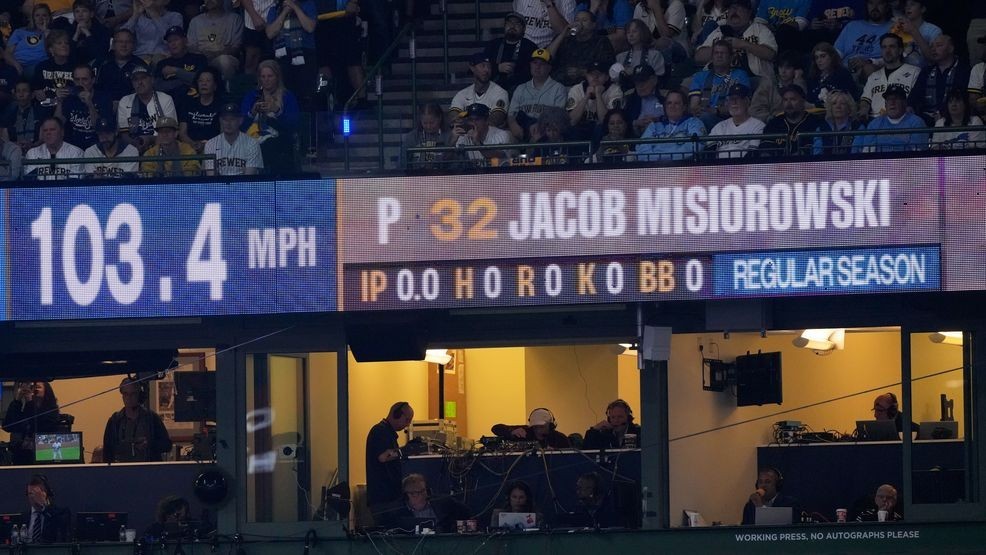 Brewers' Jacob Misiorowski sets World Series velocity record on his first pitch — Fox 11 Green Bay Sports, Shorewood Sports news