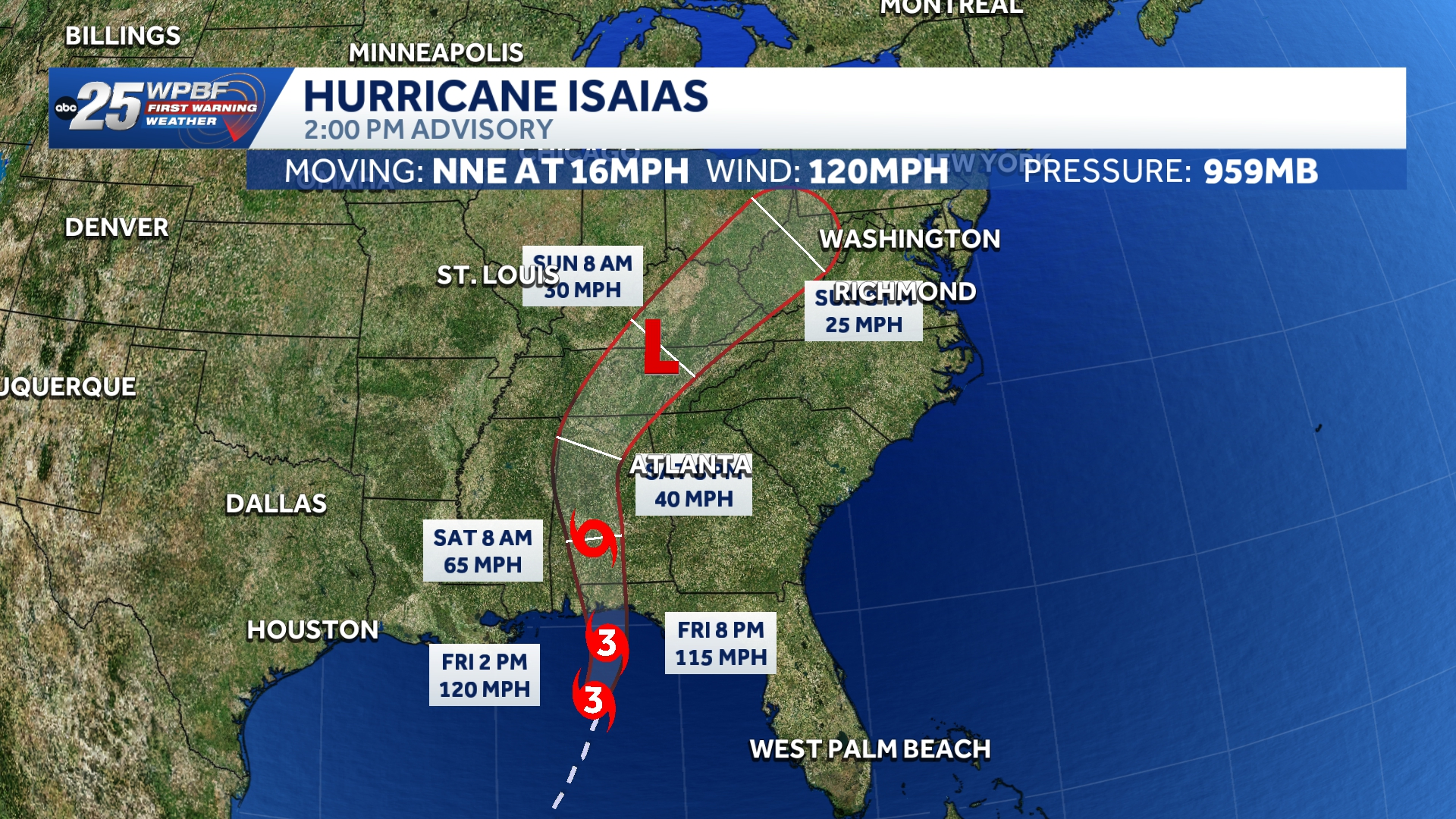 Hurricane Isaias nears Pensacola with storm surge and tornado threat along Gulf Coast — WPBF West Palm Beach